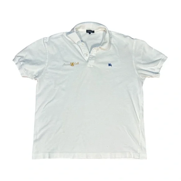 Burberry London White Polo Shirt Men’s 7 Abama Golf Resort Embroidery - Picture 1 of 6
